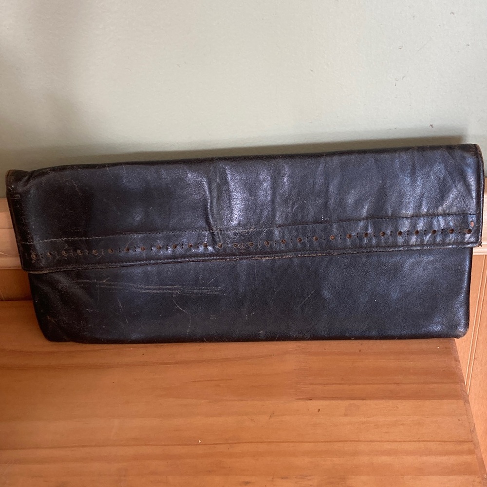 Vintage The May Co. Black Leather Clutch